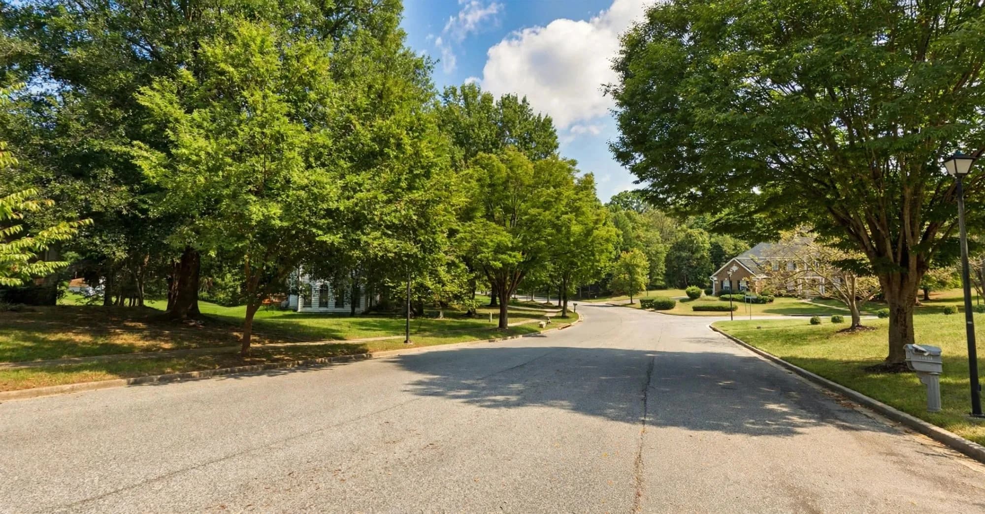 Dunwood Valley Drive in Woodmore Highlands in summer